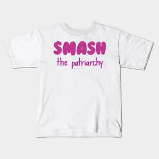 smash the patriarchy bubble letters Kids T-Shirt